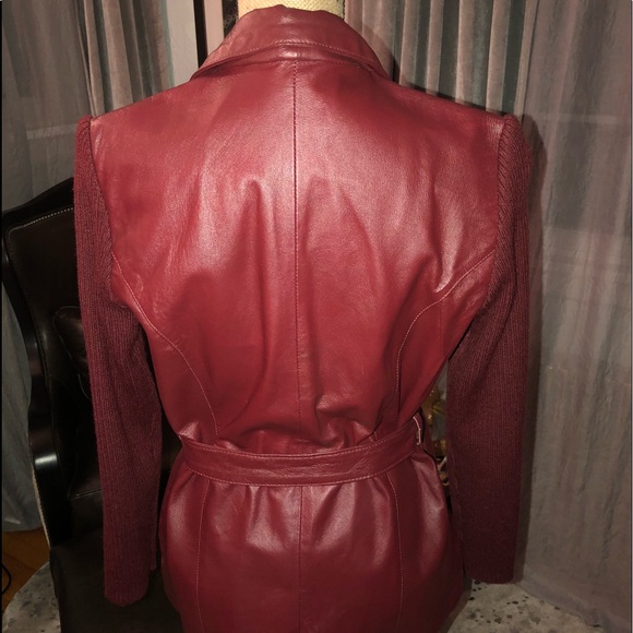 77Asters leather jacket with sweater sleeves - Picture 2 of 5